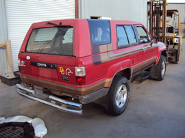 1986 TOYOTA 4 RUNNER 2 DOOR DELUXE MODEL 2.4L EFI AT 4X4 WITH MANUAL LOCKING HUBS COLOR RED STK Z13411