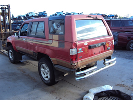 1986 TOYOTA 4 RUNNER 2 DOOR DELUXE MODEL 2.4L EFI AT 4X4 WITH MANUAL LOCKING HUBS COLOR RED STK Z13411