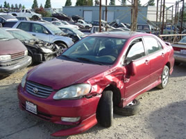 2004 TOYOTA COROLLA S SERIES ,5 SPEED TRANS WITH ALL THE BELLS AND WHISTLES, COLOR:RED STK;Z09034
