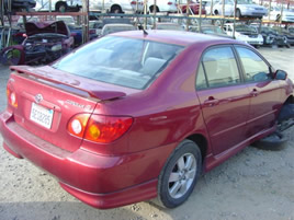 2004 TOYOTA COROLLA S SERIES ,5 SPEED TRANS WITH ALL THE BELLS AND WHISTLES, COLOR:RED STK;Z09034